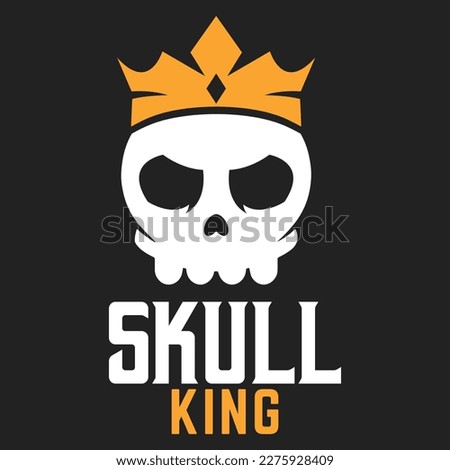 Modern vector flat design simple minimalist logo template of skull king vector collection for brand, emblem, label, badge. Isolated on white background.