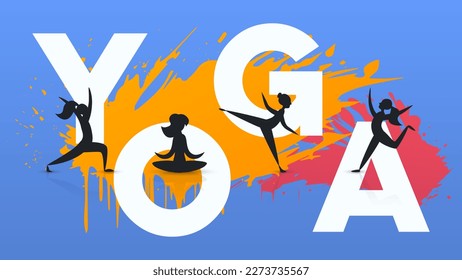 Modern vector flat illustration aimed at inspiring everyone to fitness and yoga. The work uses abstract elements. Unleash your potential - that's what really matters. Feel the lightness and energy of 