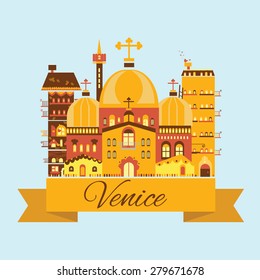 modern vector flat illustration of venice
