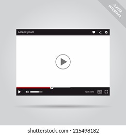 Modern vector flat video player interface