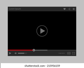 Modern vector flat video player interface