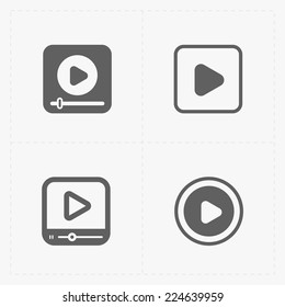 Modern vector flat video player icons.