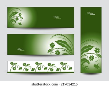 Modern Vector Floral Banners.
