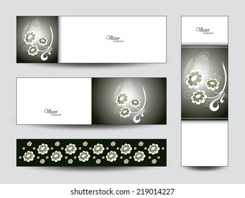 Modern Vector Floral Banners.