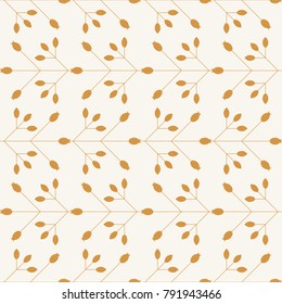 Modern vector floral seamless geometric pattern with  stylized rose hips berries and leaves in retro scandinavian style. Simple outlines with worn out texture.