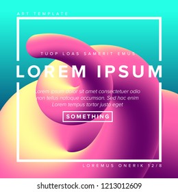 Modern vector flyer poster template with abstract shape and sample content - modern art colors