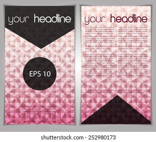 Modern vector flyer/brochure template design, geometrical triangle background