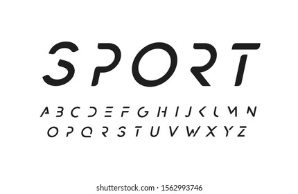 Diseño moderno de fuentes vectoriales en un estilo mínimo. Simple y futurista. Tipo de letra monocromo minimalista. Alfabeto monocolor moderno. Letra negra minimalista en mayúsculas