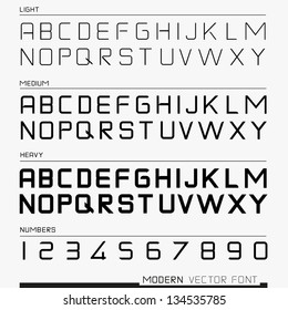 Modern Vector Font, With Numbers And The Alphabet. Vector Illustration.