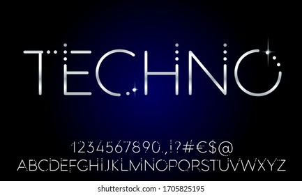 Modern vector font, set of letters, English alphabet. Grotesk style, uppercase letters, numbers and punctuation. Template for banner, poster, greeting card, postcard, t-shirts, print or web design