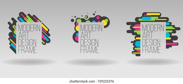 Modern vector frame Art  for graphic uses. abstract frame colorful geometric .set of frame element for design business cards, invitations, gift cards, flyers brochures. 