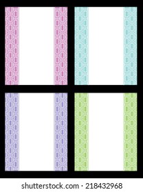 Modern Vector Frame and Invitation Template Set 