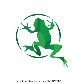 Modern vector frog logotype. Frog vector illustration.  The symbol of the frog. 