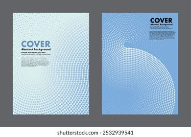 Modern vector geometric abstract background featuring an infinity symbol design and halftone dot pattern on blue gradient. For cover, digital artwork, posters, annual report. Minimalist style.