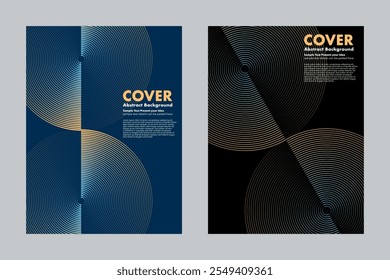 Modern vector geometric abstract background featuring an infinity symbol design and circle gradient lines pattern combining two colors together. For cover, digital artwork.