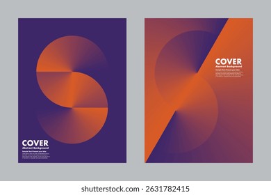 Modern vector geometric abstract background design with gradient purple and orange hues, symbolizing infinity and loop. For modern covers, posters, digital artwork.