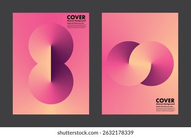 Modern vector geometric abstract background design with gradient peach color, symbolizing infinity and loop. For modern covers, posters, digital artwork, presentations, annual reports.