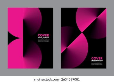 Modern vector geometric abstract background design with gradient magenta and black, symbolizing infinity and loop. For modern covers, posters, digital artwork, presentations, annual reports.