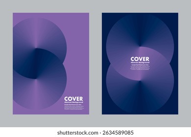 Modern vector geometric abstract background design with gradient purple and dark blue hues, symbolizing infinity and loop. For modern covers, posters, digital artwork, annual report.