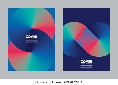Modern vector geometric abstract background design with gradient pink, purple and dark blue, symbolizing infinity and loop. For modern covers, posters, digital artwork, presentations, annual reports.