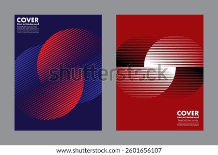 Modern vector geometric abstract background featuring an infinity symbol design and halftone lines pattern combining two colors together. For cover, digital artwork, posters.