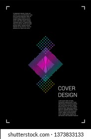 Modern Vector Geometric Cover Design with Gradient and Abstract Lines and Figures for your Business. Poster Design with Hologram, Gradient Effect for Dj Party.