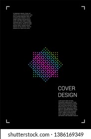 Modern Vector Geometric Cover Design with Gradient and Abstract Lines and Figures for your Business. Booklet Design with Hologram, Gradient Effect for Dj Party.