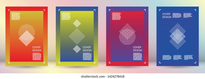 Modern Vector Geometric Cover Design with Gradient and Abstract Lines and Figures for your Business. Banner Design with Hologram, Gradient Effect for Identity.