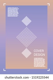 Modern Vector Geometric Cover Design with Gradient and Abstract Lines and Figures for your Business. Placard Design with Hologram, Gradient Effect for Disco Party.