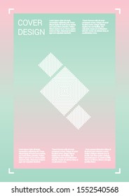 Modern Vector Geometric Cover Design with Gradient and Abstract Lines and Figures for your Business. Template Design with Hologram, Gradient Effect for Presentation.