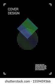 Modern Vector Geometric Cover Design with Gradient and Abstract Lines and Figures for your Business. Flyer Design with Hologram, Gradient Effect for Presentation.