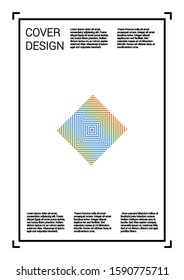 Modern Vector Geometric Cover Design with Gradient and Abstract Lines and Figures for your Business. Cover Design with Hologram, Gradient Effect for Music Festival