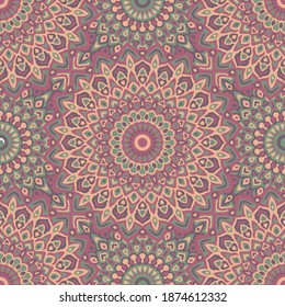 Modern vector geometric seamless pattern. Batik ornament. Indian wallpaper seamless pattern. Geometric flower background.