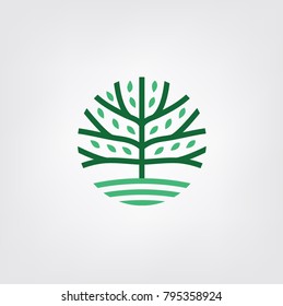 Modern Vector Geometric Tree Logo