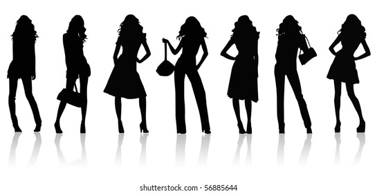 Modern vector girls
