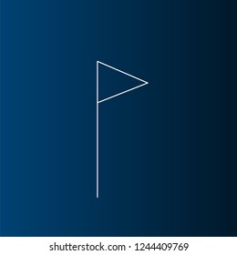 Modern vector golf flag  icon  for web and graphic design. Blue gradient background.