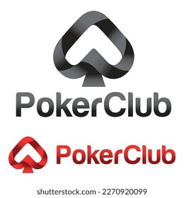 Modern vector gradient poker club sports logo design icon template. Vector illustration for brand, club, tournament, championship. Isolated on white background