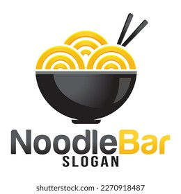 Modern vector gradient simple Chinese noodle logo design icon template. Japanese ramen vector illustration for brand, cafe, restaurant, bar. Isolated on white background