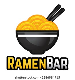 Moderno gradiente vectorial simple plantilla de icono de diseño del logo de tallarines chinos. Ilustración vectorial de ramen japonés para marca, café, restaurante, bar. Aislado sobre fondo blanco