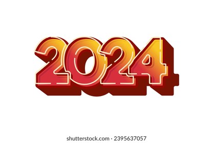 Modern vector graphic of 2024 logo happy new year, text 2024 template vector editable and resizable EPS 10
