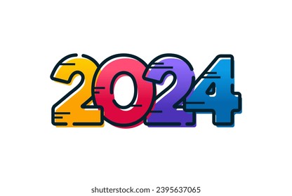 Modern vector graphic of 2024 logo happy new year, text 2024 template vector editable and resizable EPS 10