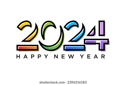 Modern vector graphic of 2024 logo happy new year, text 2024 template vector editable and resizable EPS 10