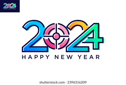 Modern vector graphic of 2024 logo happy new year, text 2024 template vector editable and resizable EPS 10