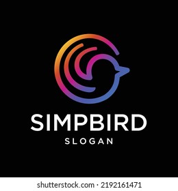 Modern vector graphic of abstract bird logo design template