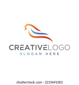 Modern vector graphic of abstract bird logo design template