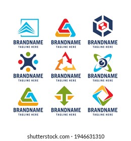 Modern vector graphic of abstract business set logo, Perfect for financial, consultant, marketing business, etc.