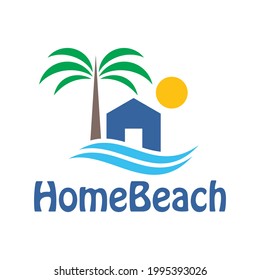 Modern vector graphic of beach house