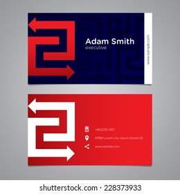 Modern vector graphic business card with alphabet symbol / letter Z