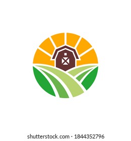 Gráfica vectorial moderna del logo de la granja, Perfecto para la agricultura, etc.