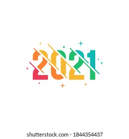 Modern vector graphic of Happy new year , 2021 logo, Perfect for any company or business icon.